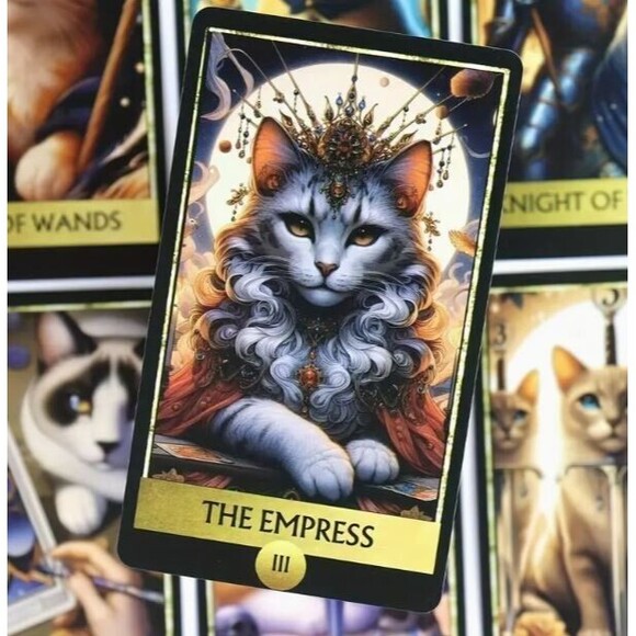Cat Tarot Cards Deck 78-Card Set for Divination Perfect Gift for Cat Lovers - Picture 9 of 9
